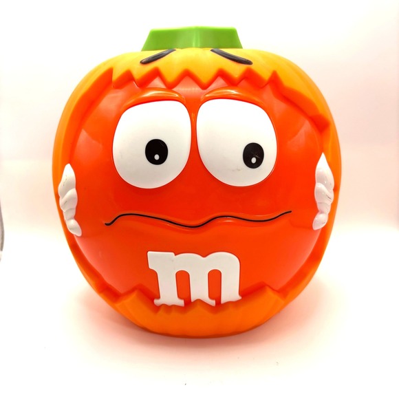 M&M's Orange Character Pumpkin Candy Bucket Halloween Treat Container - Picture 1 of 8